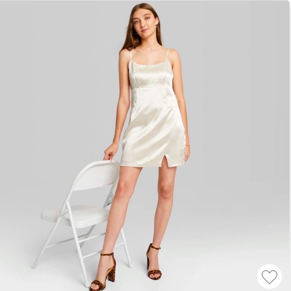 NWT Wild Fable Women's Notch Slip Dress - Size XL - Light Beige Marble